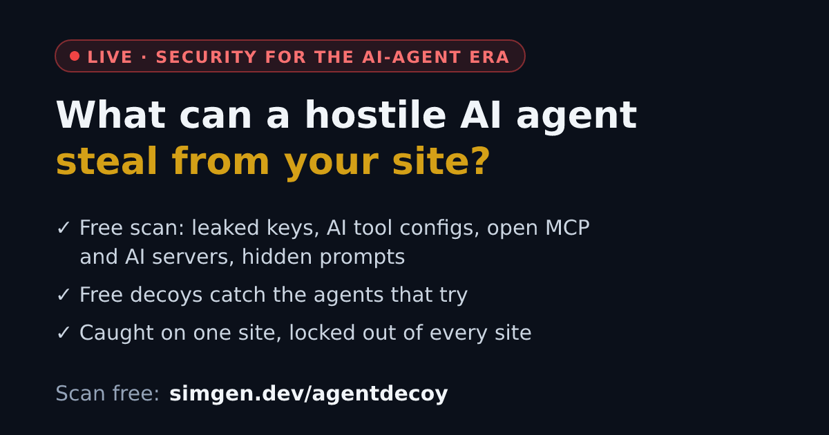 I built free decoy keys for websites. A stolen fake AWS key was used for a takeover attempt 2 hours 